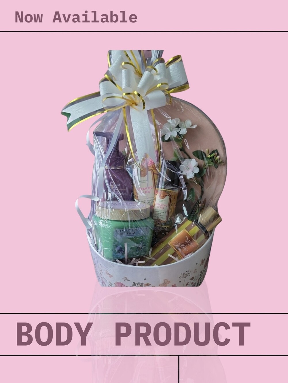 New Bath & Body Works Floral Gift Basket